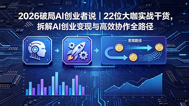 2026 破局 AI 创业者说｜22 位大咖实战干货，拆解 AI 创业变现与高效协作全路径-伏羲SAAS