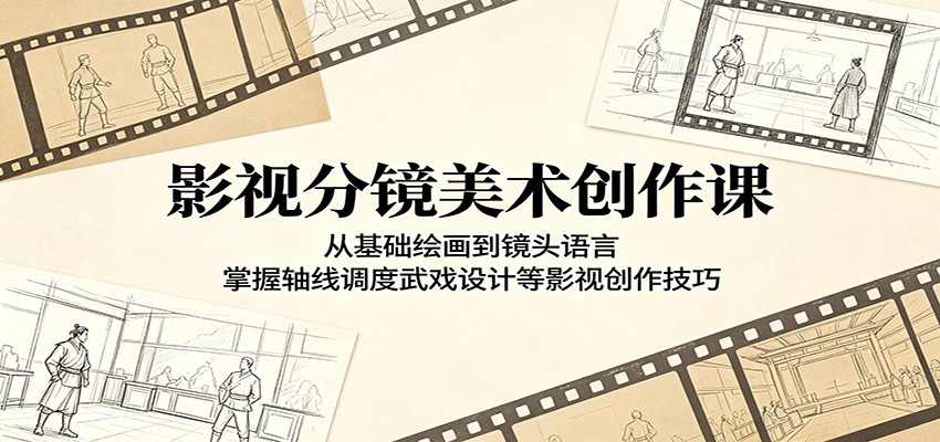 影视分镜美术创作课：从基础绘画到镜头语言，掌握轴线调度武戏设计等影视创作技巧-伏羲SAAS