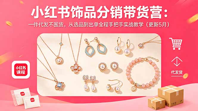 小红书饰品分销带货营：一件代发不囤货，从选品到出单全程手把手实战教学(更新5月-伏羲SAAS