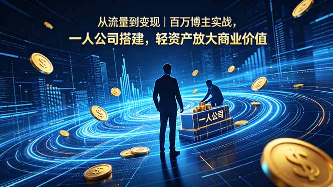 从流量到变现｜百万博主实战，一人公司搭建，轻资产放大商业价值-伏羲SAAS