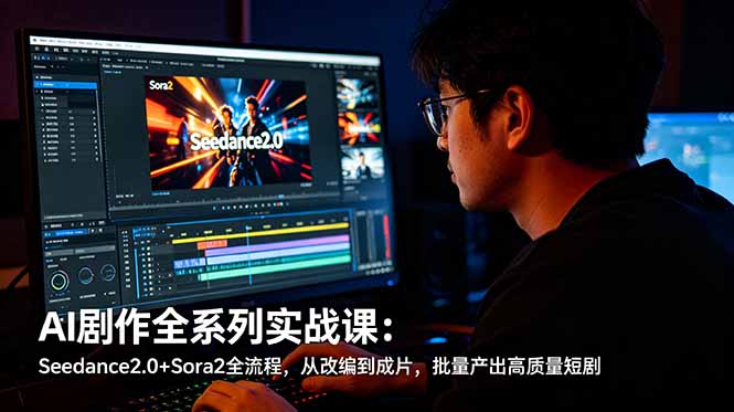 AI剧作全系列实战课：Seedance2.0+Sora2全流程，从改编到成片，批量产出高质量短剧-伏羲SAAS