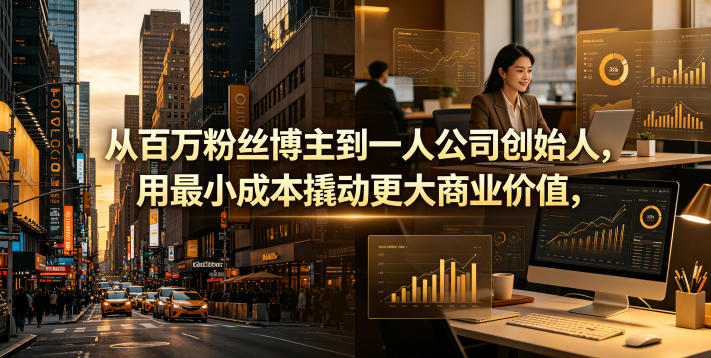 从百万粉丝博主到一人公司创始人，用最小成本撬动更大商业价值-伏羲SAAS
