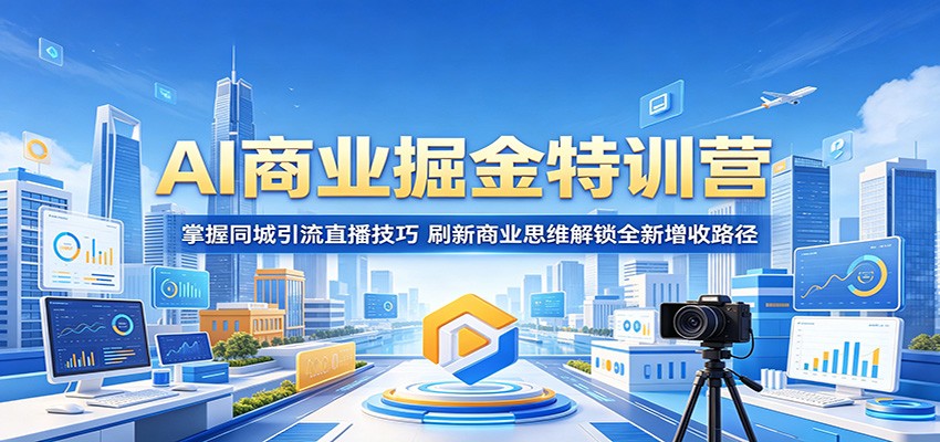 AI商业掘金特训营:掌握同城引流直播技巧,刷新商业思维解锁全新增收路径-伏羲SAAS