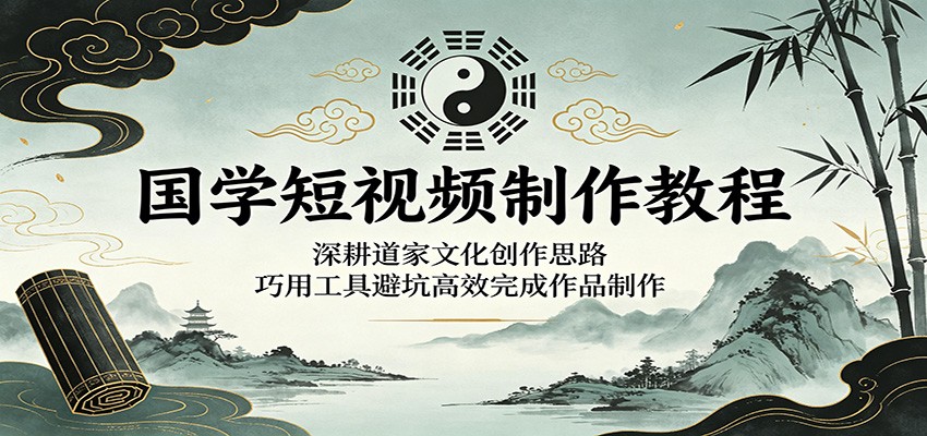 国学短视频制作教程：深耕道家文化创作思路，巧用工具避坑高效完成作品制作-伏羲SAAS