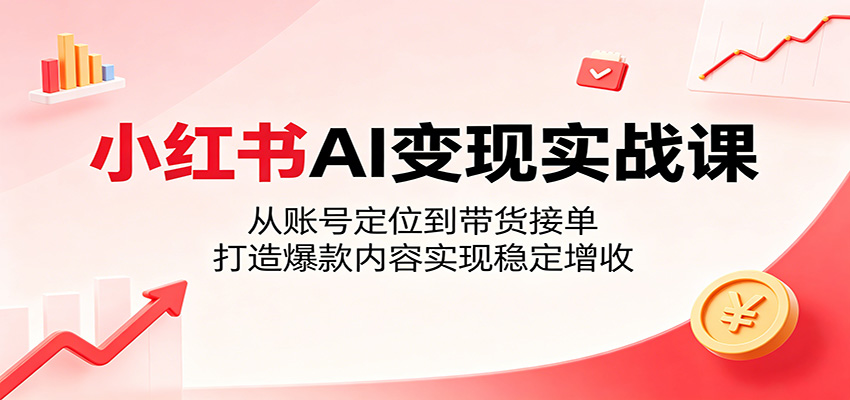 小红书AI变现实战课：从账号定位到带货接单，打造爆款内容实现稳定增收-伏羲SAAS