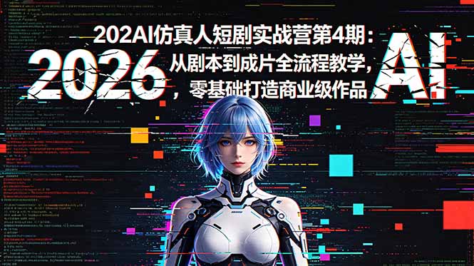 2026AI仿真人短剧实战营第4期：从剧本到成片全流程教学，零基础打造商业级作品-伏羲SAAS