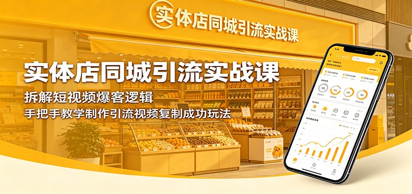 实体店同城引流实战课：拆解短视频爆客逻辑，手把手教学制作引流视频复制成功玩法-伏羲SAAS