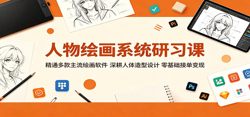 人物绘画系统研习课：精通多款主流绘画软件，深耕人体造型设计，零基础接单变现-伏羲SAAS