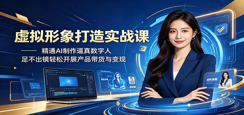 虚拟形象打造实战课:精通AI制作逼真数字人,足不出镜轻松开展产品带货与变现-伏羲SAAS