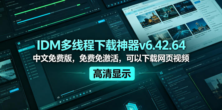IDM多线程下载神器v6.42.64中文免费版，免费免激活，可以下载网页视频(例如飞书文档内的视频)-伏羲SAAS
