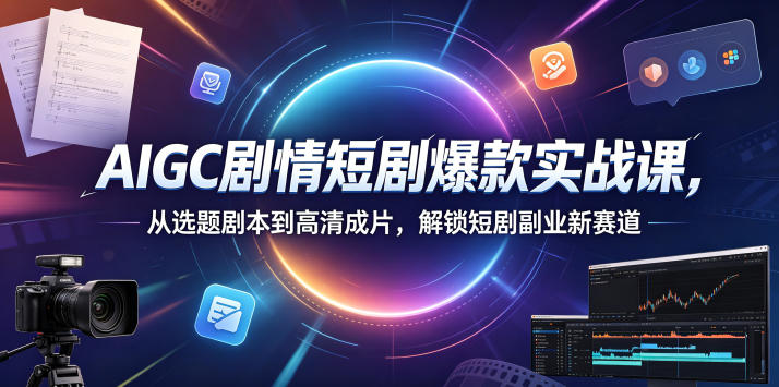 AIGC剧情短剧爆款实战课，从选题剧本到高清成片，解锁短剧副业新赛道-伏羲SAAS