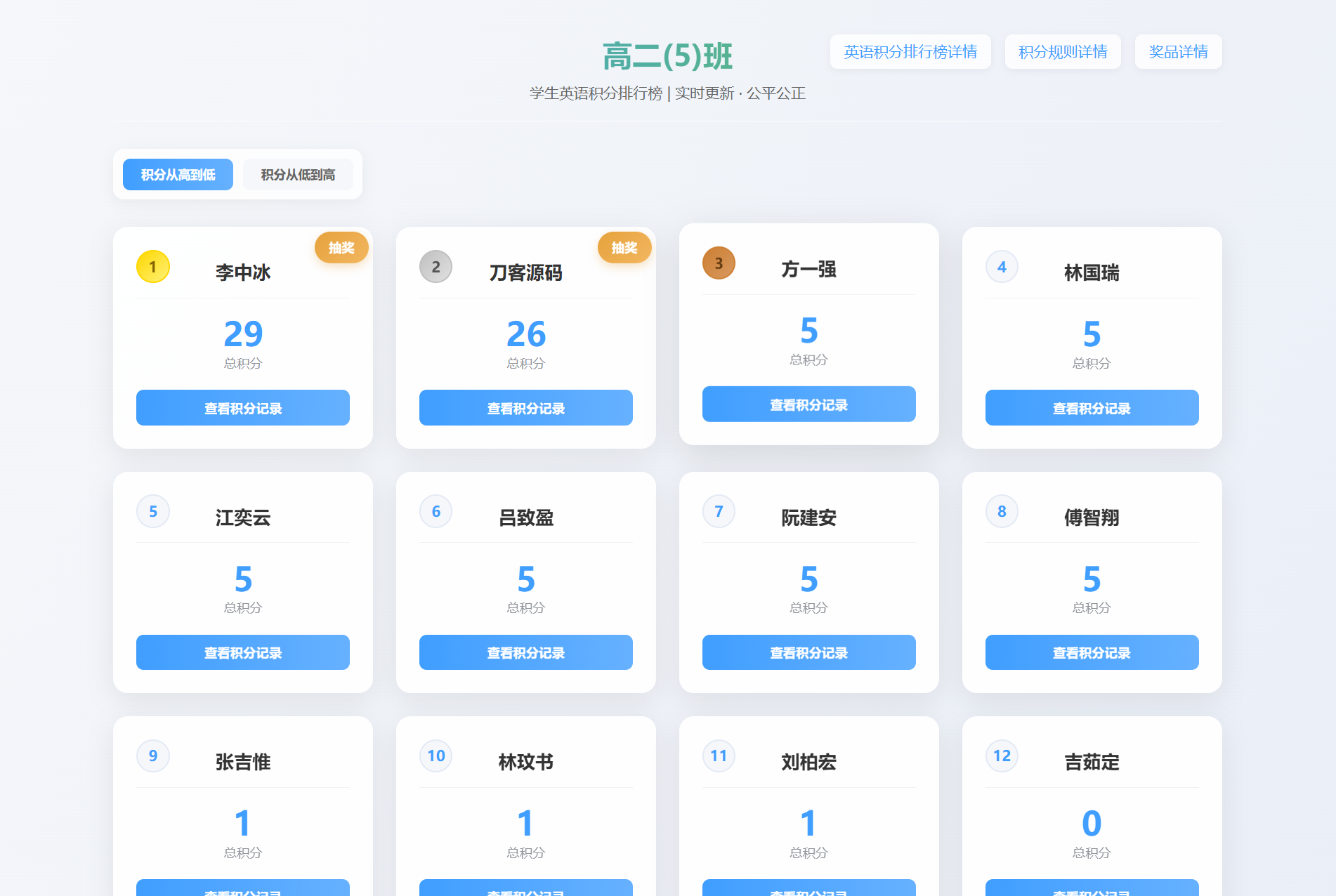 班级学生平时表现记录 积分抽奖系统源码 全开源-伏羲SAAS