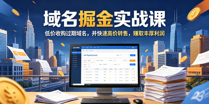 域名交易掘金实战课，低价收购过期域名，并快速高价转售，賺取丰厚利润【原创双语字幕】-伏羲SAAS