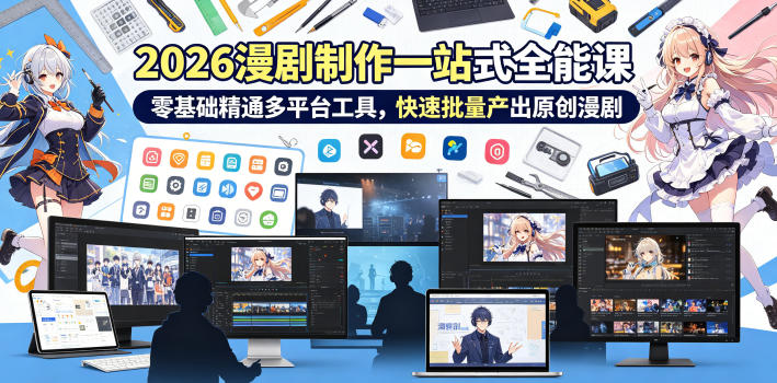 2026 AI漫剧制作一站式全能课，零基础精通多平台工具，快速批量产出原创漫剧-伏羲SAAS