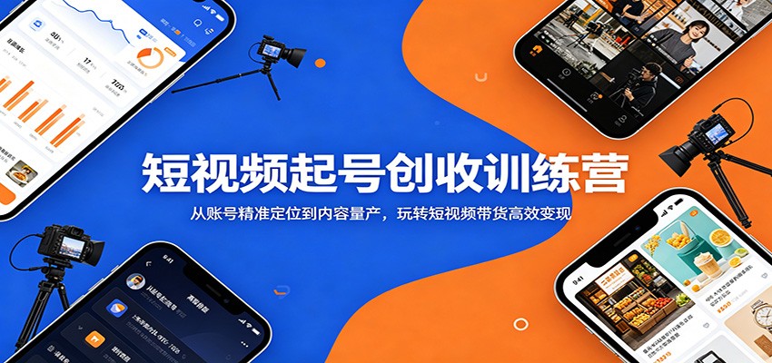 短视频起号创收训练营：从账号精准定位到内容量产，玩转短视频带货高效变现-伏羲SAAS