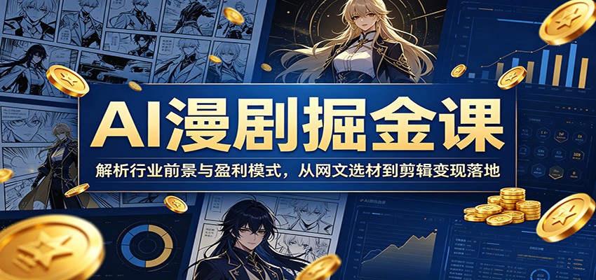 AI漫剧掘金课：解析行业前景与盈利模式，从网文选材到剪辑变现落地-伏羲SAAS