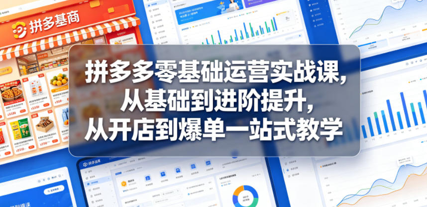拼多多零基础运营实战课，从基础到进阶提升，从开店到爆单一站式教学-伏羲SAAS
