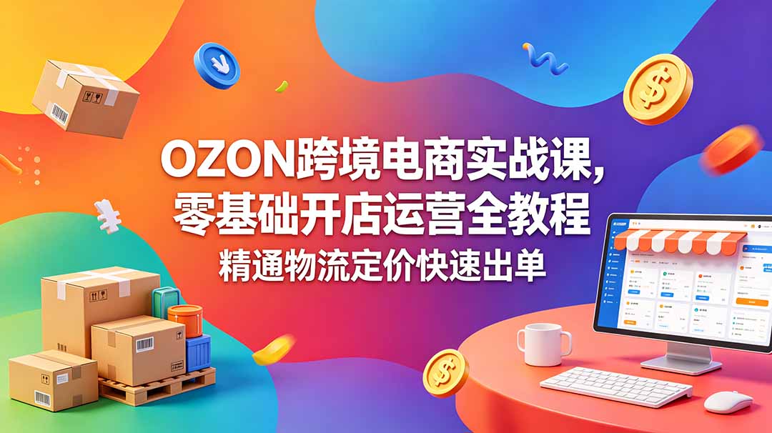 OZON 跨境电商实战课，零基础开店运营全教程，精通物流定价快速出单-伏羲SAAS