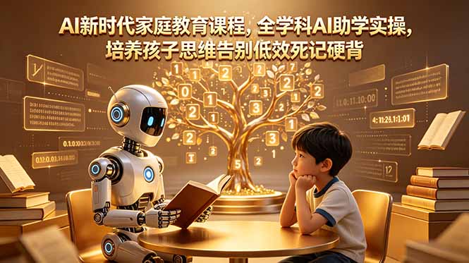 AI新时代家庭教育课程，全学科AI助学实操，培养孩子思维告别低效死记硬背-伏羲SAAS