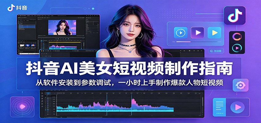 抖音AI美女短视频制作指南：从软件安装到参数调试，一小时上手制作爆款人物短视频-伏羲SAAS