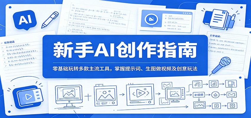 新手AI创作指南：零基础玩转多款主流工具，掌握提示词、生图做视频及创意玩法-伏羲SAAS