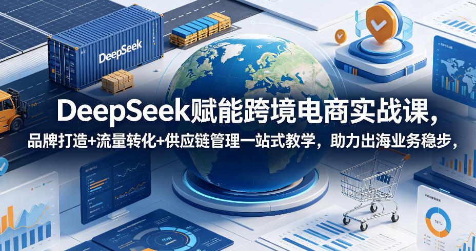 DeepSeek赋能跨境电商实战课，品牌打造+流量转化+供应链管理一站式教学，助力出海业务稳步发展-伏羲SAAS
