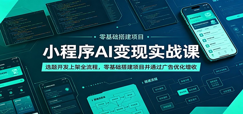 小程序AI变现实战课：选题开发上架全流程，零基础搭建项目并通过广告优化增收-伏羲SAAS