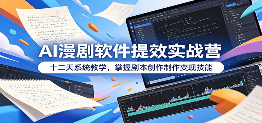 AI漫剧软件提效实战营：十二天系统教学，掌握剧本创作制作变现技能-伏羲SAAS