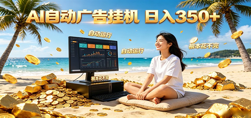AI自动广告挂机 日入350+ 真正做到躺赚式变现,根本花不完!-伏羲SAAS