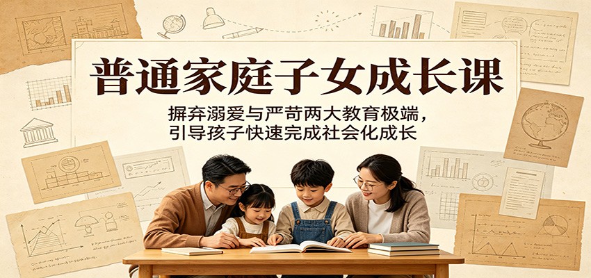 普通家庭子女成长课：摒弃溺爱与严苛两大教育极端，引导孩子快速完成社会化成长-伏羲SAAS