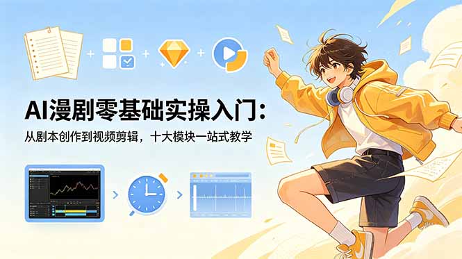 AI漫剧零基础实操入门:从剧本创作到视频剪辑,十大模块一站式教学-伏羲SAAS