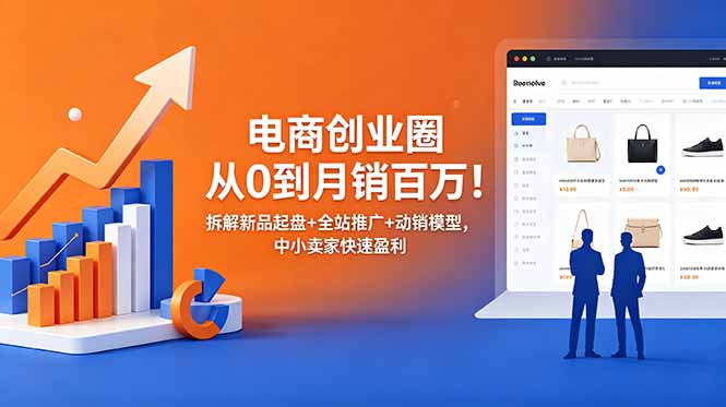 电商创业圈从0到月销百万！拆解新品起盘+全站推广+动销模型，中小卖家快速盈利-伏羲SAAS