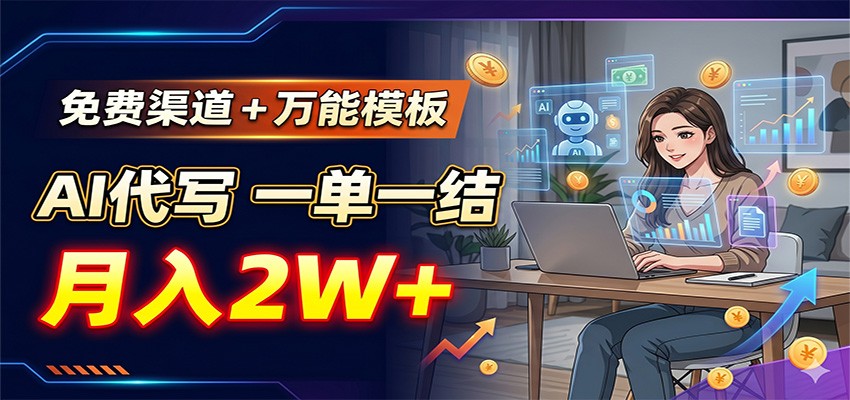 免费渠道+万能模板,AI代写一单一结,月入2W+-伏羲SAAS