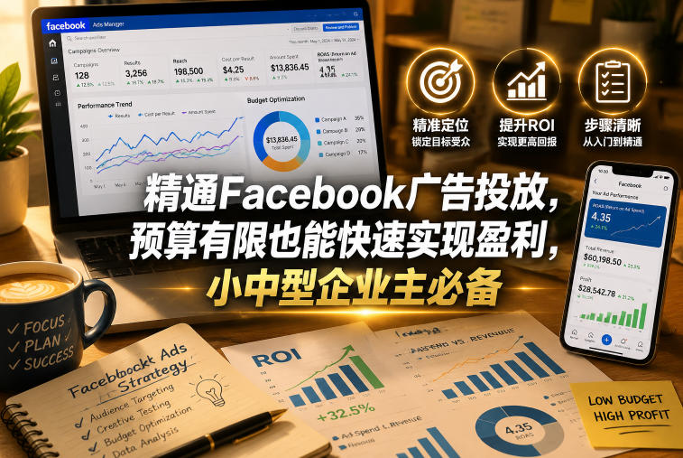 精通Facebook广告投放,预算有限也能快速实现盈利,小中型企业主必备【原创双语字幕】-伏羲SAAS