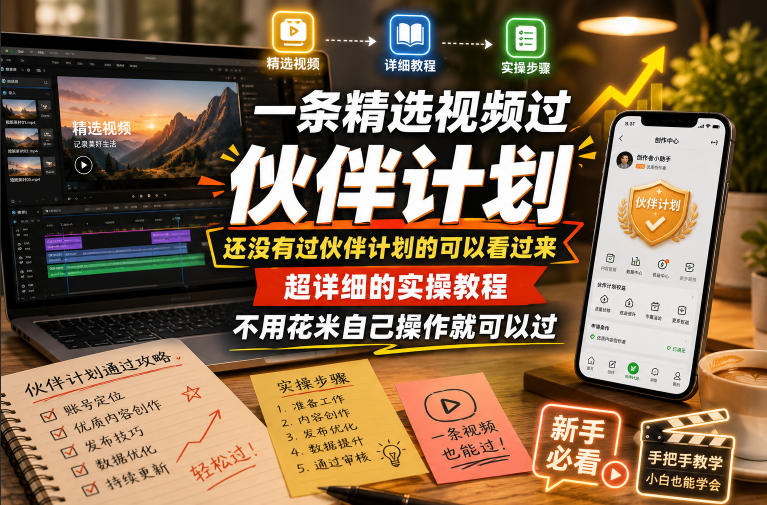 一条精选视频过伙伴计划,还没有过伙伴计划的可以看过来,超详细的实操教程,不用花米自己操作就可以过-伏羲SAAS