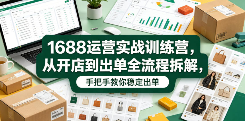 1688运营实战训练营,从开店到出单全流程拆解,手把手教你稳定出单-伏羲SAAS
