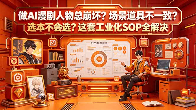 做AI漫剧人物总崩坏?场景道具不一致?选本不会选?这套工业化SOP全解决 (更新-伏羲SAAS