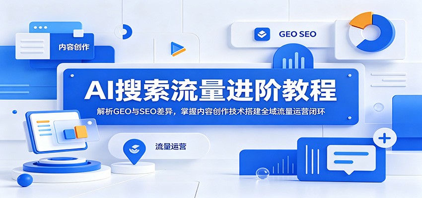AI搜索流量进阶教程:解析GEO与SEO差异,掌握内容创作技术搭建全域流量运营闭环-伏羲SAAS