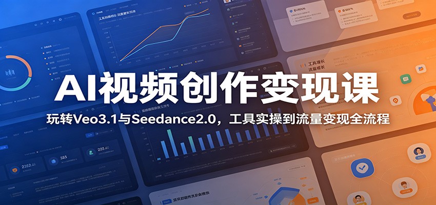 AI视频创作变现课:玩转Veo3.1与Seedance2.0,工具实操到流量变现全流程-伏羲SAAS