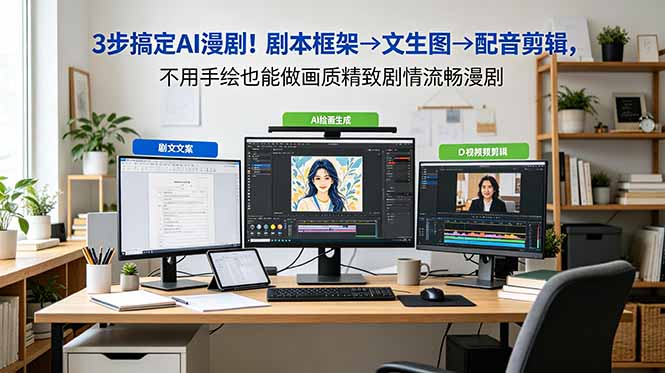 3步搞定AI漫剧!剧本框架→文生图→配音剪辑,不用手绘也能做画质精致剧情流畅漫剧-伏羲SAAS