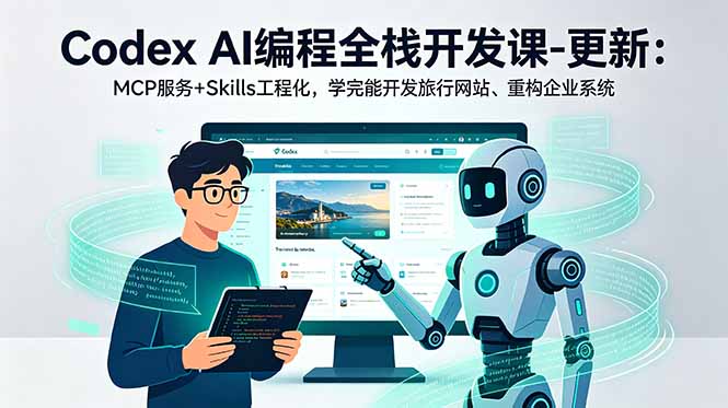 Codex AI编程全栈开发课-更新:MCP服务+Skills工程化,学完能开发旅行网站、重构企业系统-伏羲SAAS