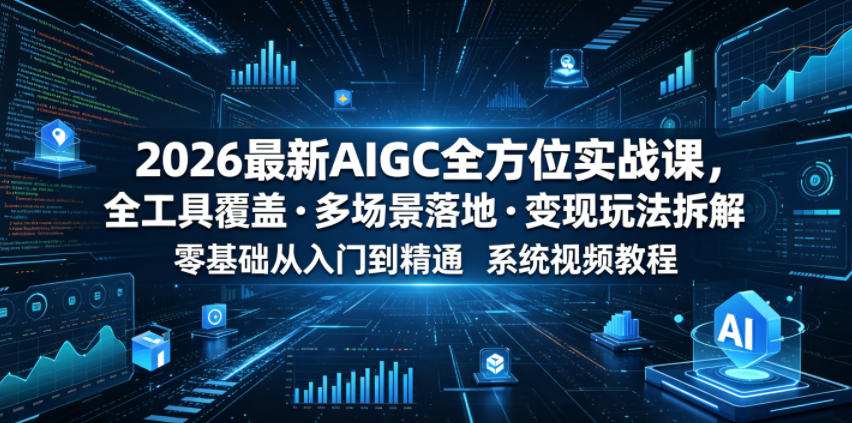 2026最新AIGC全方位实战课，全工具覆盖・多场景落地・变现玩法拆解，零基础从入门到精通系统视频教程-伏羲SAAS