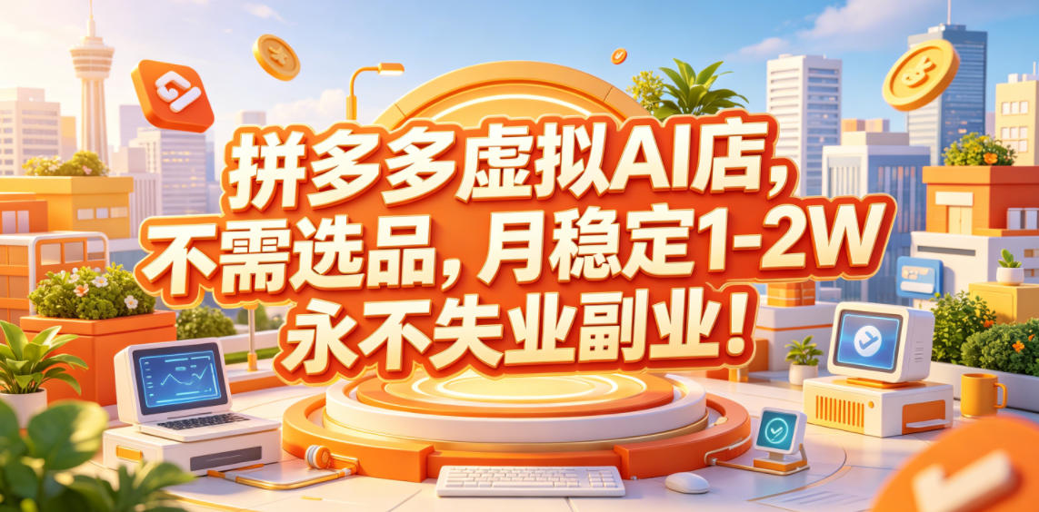 拼多多虚拟AI店，不需选品，月稳定1-2W，永不失业副业！【揭秘】-伏羲SAAS