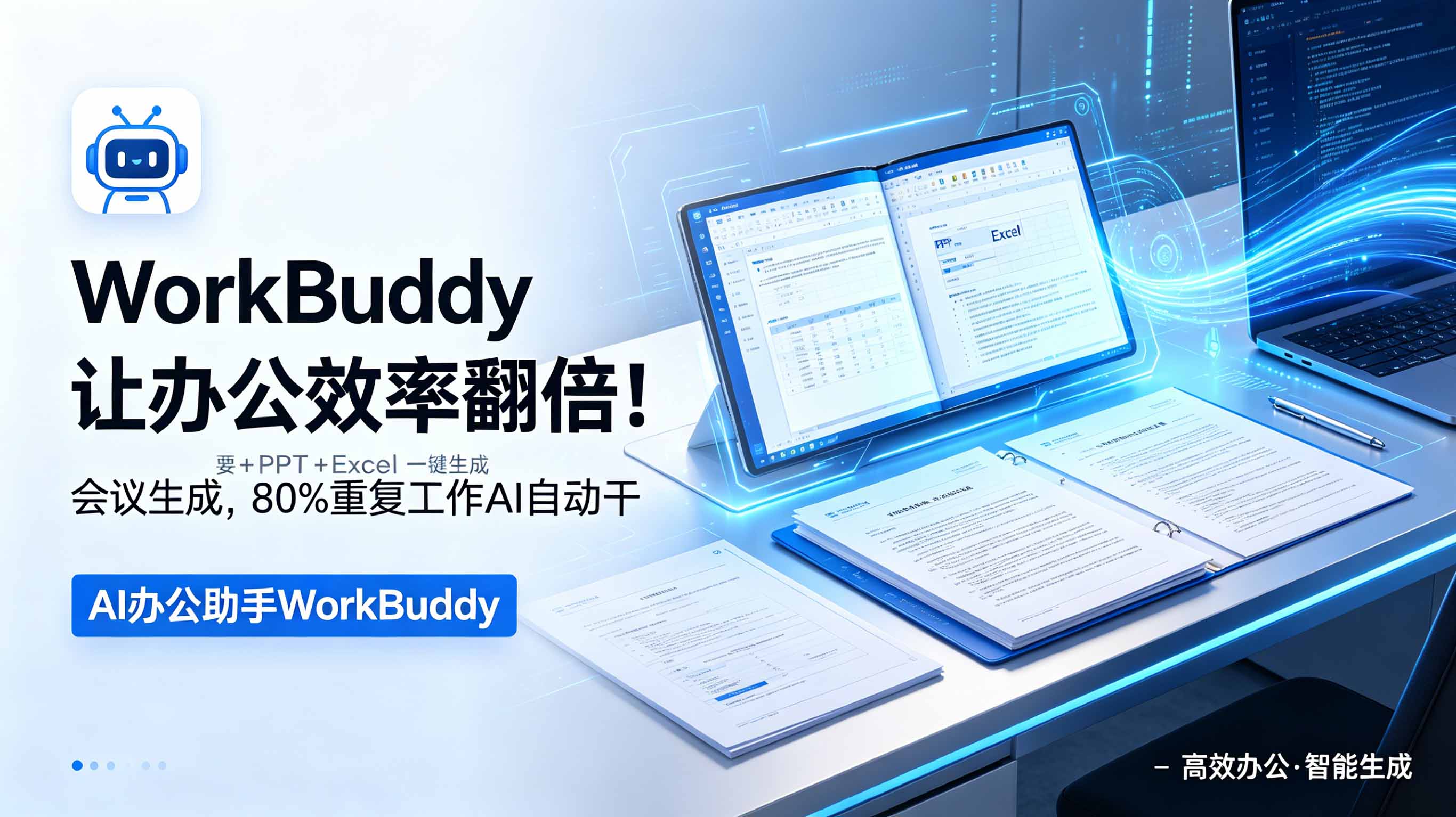 WorkBuddy让办公效率翻倍!会议纪要+PPT+Excel一键生成,80%重复工作AI自动干-伏羲SAAS