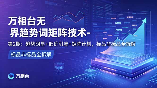 万相台无界趋势词矩阵技术-第2期：趋势明星+低价引流+矩阵计划，标品非标品全拆解-伏羲SAAS