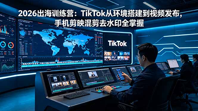 2026出海训练营:TikTok从环境搭建到视频发布,手机剪映混剪去水印全掌握-伏羲SAAS