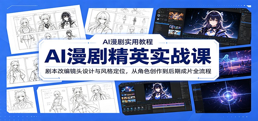 AI漫剧精英实战课:剧本改编镜头设计与风格定位,从角色创作到后期成片全流程-伏羲SAAS