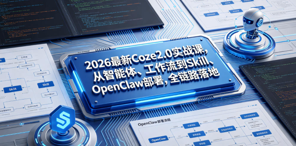 2026最新Coze2.0实战课,从智能体、工作流到Skill、OpenClaw部署,全链路落地-伏羲SAAS