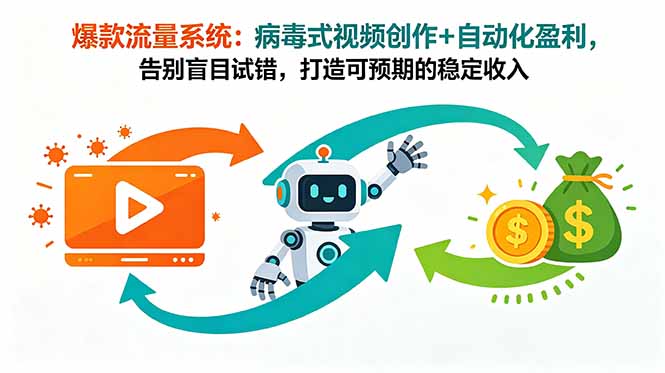 爆款流量系统:病毒式视频创作+自动化盈利,告别盲目试错,打造可预期的稳定收入-伏羲SAAS
