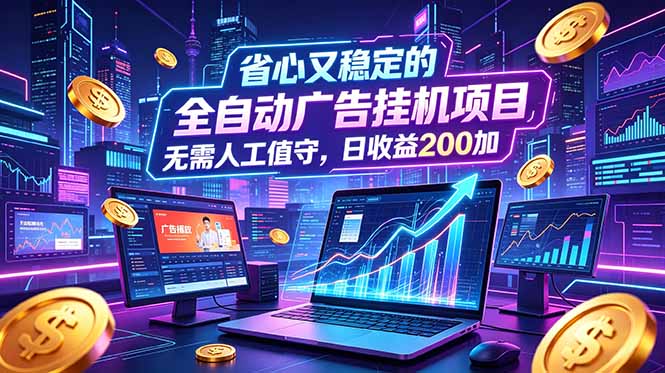 全自动广告挂机项目,全程无需人工值守。稳定创收每日收益200+-伏羲SAAS